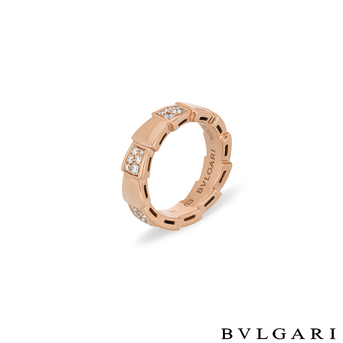 Bvlgari Rose Gold Diamond Serpenti Viper Ring 353300